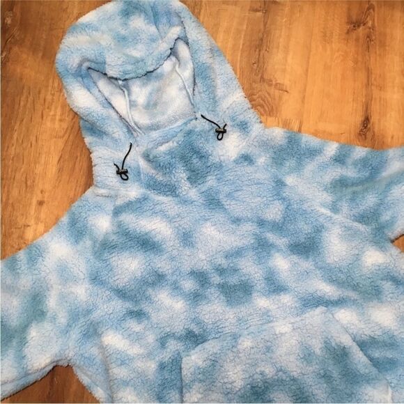 VICTORIA’S SECRET PINK SHERPA TEDDY RELAXED FIT HOODED FUNNEL PULLOVER SWEATER M - Picture 3 of 11